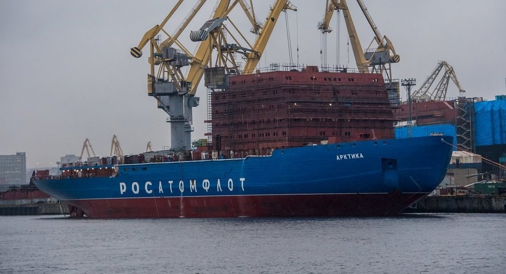 俄首艘在世界上功率最强大的核动力破冰船即将试航