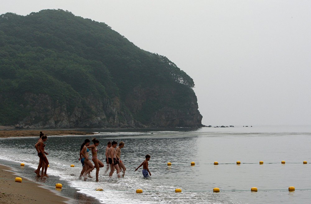 在「海洋」中心海灘 在「海洋」中心海灘